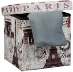 relaxdays Sitzhocker mit Stauraum Trendmotiv, Paris