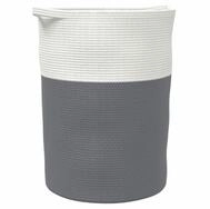vidaXL Aufbewahrungskorb, Aufbewahrungsbox Grau und Wei&szlig; &Oslash;49x65 cm Baumwolle