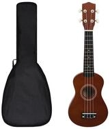 vidaXL Ukulele Sopran Ukulele Set f&uuml;r Kinder mit Tasche Dunkles Holz 21"