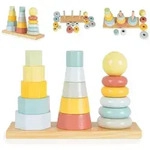 Tooky Toy Stapelspielzeug Holz-Stapelturm-Set TKF008B, (17-tlg), Formsortierer,...