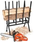 tectake Klappbock Holzs&auml;gebock, aus lackiertem Stahl