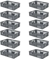 BRB-Lagertechnik Stapelbox 12x Eurobeh&auml;lter/B&auml;ckerkiste durchbrochen, LxBxH
