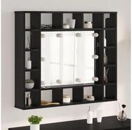 vidaXL Spiegelschrank Spiegelschrank mit Regal Schwarz Eichen-Optik 91 x 15 x...