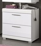 Inn.Furn Waschbeckenunterschrank Shawn (Badschrank in wei&szlig; Hochglanz, 60 x 56...