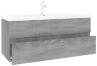 vidaXL Waschbeckenunterschrank Waschbeckenschrank mit Einbaubecken Grau Sonoma