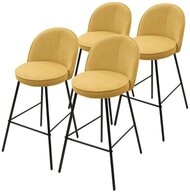 ML-DESIGN Barhocker Gepolsterter Barstuhl mit Metallgestell R&uuml;ckenlehne und