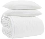 vidaXL Bett Bettdecken Set mit Kissen 3 stk. Wei&szlig; Daunenfeder (3-tlg)