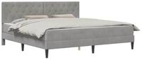 vidaXL Bett Bettgestell mit Matratze Hellgrau 180 x 200 cm Samt (1-tlg)