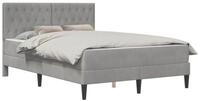 vidaXL Bett Bettgestell mit Matratze Hellgrau 160 x 200 cm Samt (1-tlg)