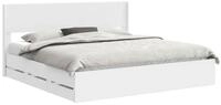 vidaXL Bett Bettgestell mit Stauraum und Kopfteil Wei&szlig; 180 x 200 cm (1-tlg)