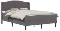vidaXL Bett Bettrahmen mit Kopfteil Grau 120 x 190 cm Kunstleder (1-tlg)