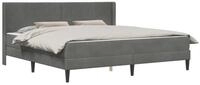 vidaXL Bett Bettgestell mit Matratze Dunkelgrau 180 x 200 cm Samt (1-tlg)
