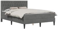 vidaXL Bett Bettgestell mit Matratze Dunkelgrau 120 x 200 cm Samt (1-tlg)