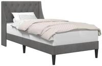 vidaXL Bett Bettrahmen mit Kopfteil Dunkelgrau 100 x 203 cm Samt (1-tlg)
