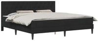 vidaXL Bett Bettgestell mit Matratze mit Kopfteil Schwarz 180 x 200 cm Samt...
