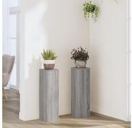 vidaXL Rankhilfe, Pflanzenst&auml;nder 2 Stk. Grau Sonoma 17x17x60 cm Holzwerkstoff