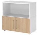 HAMMERBACHER Aktenschrank Regal FlexWall T&uuml;ren 2OH wei&szlig;/eiche