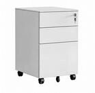 relaxdays Rollcontainer Abschlie&szlig;barer Rollcontainer aus Metall, wei&szlig;