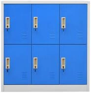 vidaXL Mehrzweckschrank Schlie&szlig;fachschrank Hellgrau und Blau 90x45x92,5 cm...