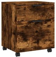 vidaXL Aktenschrank Mobiler B&uuml;roschrank mit Rollen R&auml;uchereiche 45x38x54 cm