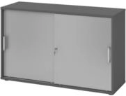 b&uuml;m&ouml; Aktenschrank office Schiebet&uuml;renschrank Dekor: Graphit/Silber - Griffe: