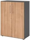 b&uuml;m&ouml; Aktenschrank smart B&uuml;roschrank - 3 Ordnerh&ouml;hen Dekor: Graphit/Nussbaum