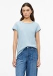 s.Oliver Kurzarmshirt T-Shirt Flammgarn-T-Shirt mit Rollkante