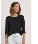 STREET ONE 3/4-Arm-Shirt mit U-Boot-Ausschnitt schwarz 34 EU