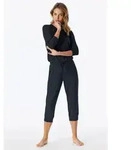 Schiesser Pyjamahose Mix Relax Schlafhose, Nacht Hose, Loungehose schwarz 34