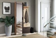 WFL GROUP Kompaktgarderobe Nex Flurgarderobe mit Spiegel, Haken, Schublade &...