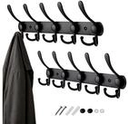 relaxdays Garderobenhaken Garderobenleiste 2er Set, schwarz