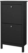 Tvilum Schuhschrank Madrid Schuhschrank 2 Klapt&uuml;ren schwarz matt.