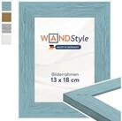 WANDStyle Bilderrahmen H750, Blau, aus Massivholz im Landhaus Stil