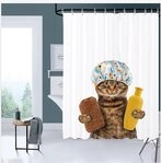 Sanilo Duschvorhang Shower Cat 180 x 200 cm, 100% wasserdicht,...