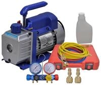 vidaXL Klimamesser Vakuumpumpe Einstufig mit 4-Wege-Verteiler-Manometer Set