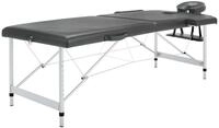 vidaXL Massageliege Massageliege 2-Zonen Aluminiumgestell Anthrazit 186x68 cm