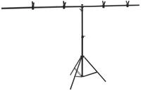 vidaXL Fotohintergrund, Hintergrundst&auml;nder T-Form Schwarz 201x60x(70-200) cm