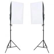 vidaXL Fotohintergrund, Fotostudio-Set mit Beleuchtung und Reflektor