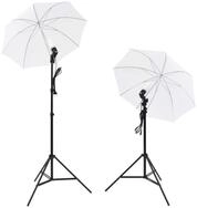 vidaXL Fotohintergrund, Fotostudio-Set mit Lampen, Schirmen, Hintergrund,...