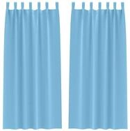 vidaXL Vorhang Verdunkelungs-Vorh&auml;nge mit Ringen 2 Stk. Himmelblau Polyester...