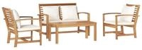 vidaXL Gartenlounge-Set Gartensofa-set 4 stk. Natur Massives holz, (4-tlg)