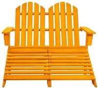 vidaXL Gartenbank, Adirondack-Gartenbank 2-Sitzer mit Fu&szlig;teil Tannenholz Orange