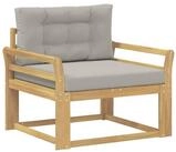 vidaXL Sofaelement Outdoor Mittelsofa Polyester Wei&szlig; (1 St)