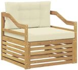 vidaXL Sofaelement Outdoor-Sofa Wei&szlig; und Creme (1 St)