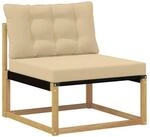 vidaXL Sofaelement Outdoor Mittelsofa mit Kissen Wei&szlig; 79 x 83 x 73 cm Stahl (1...