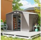 Outsunny Ger&auml;tehaus 4,9 m&sup2;, mit Pultdach, Schiebet&uuml;r, Fundament, BxT:...