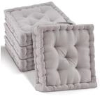Beautissu Stuhlkissen 4er Set Bodenkissen Sitzkissen Mila, 50x50cm, Taupe,