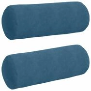 vidaXL Sitzauflage Bolsterkissen 2 St&uuml;ck Blau &Oslash; 25 x 70 cm Cordstoff, (2 St)