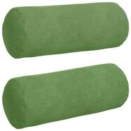 vidaXL Sitzauflage Bolsterkissen 2 St&uuml;ck Hellgr&uuml;n &Oslash; 15 x 40 cm Cordstoff, (2...