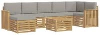 vidaXL Gartenlounge-Set Outdoor-Sofagarnitur 8 Stk. Wei&szlig; und Hellgrau...